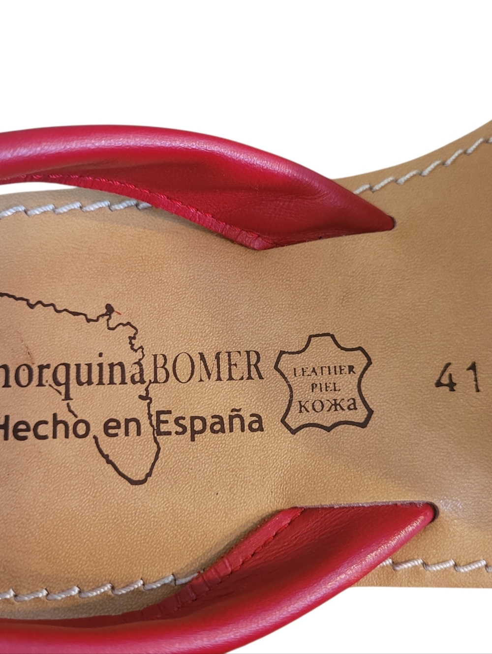 Menorquina BOMER red leather Avarca sandals- 41 (10)            A26 - Picture 5 of 7